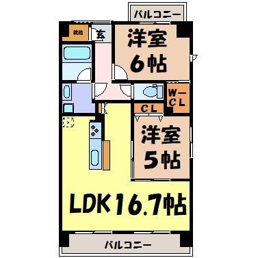 MOTTIIII(2LDK/1階)の間取り写真