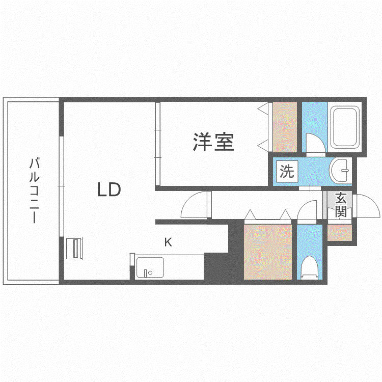 JP NOIE 円山表参道(1LDK/4階)の間取り写真