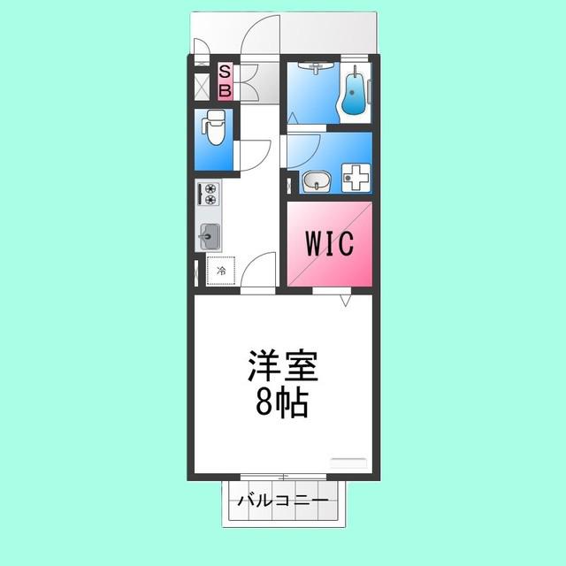 ボナールハイム(1K/2階)の間取り写真