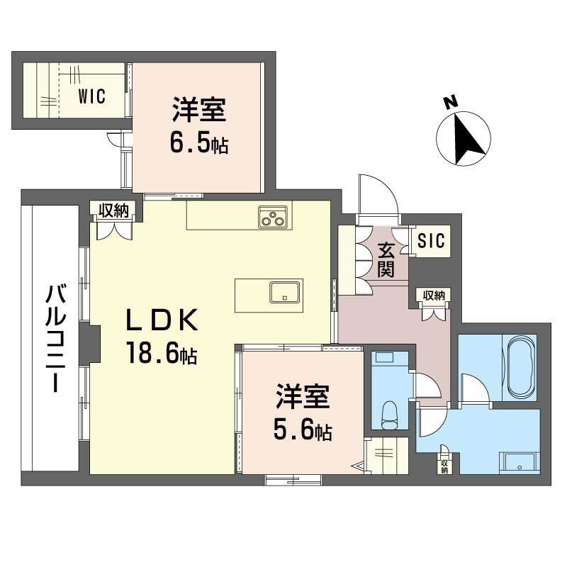セントリビエ湘南台(2LDK/2階)の間取り写真