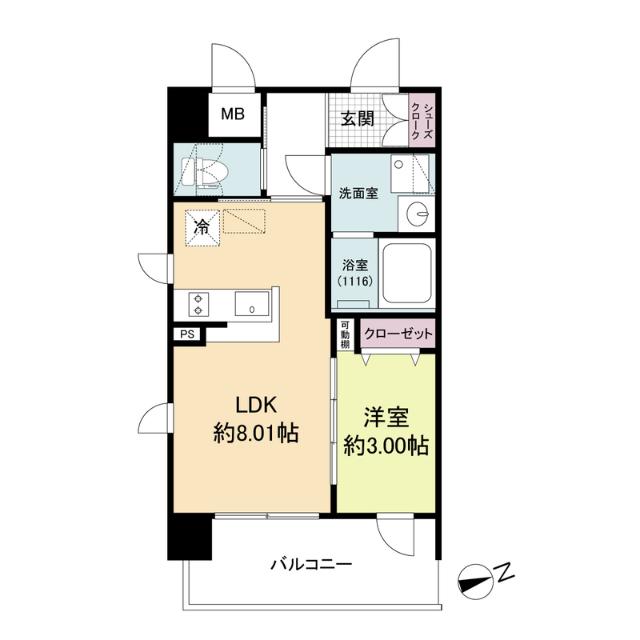 LIVE FLAT塚本新北野(1LDK/2階)の間取り写真