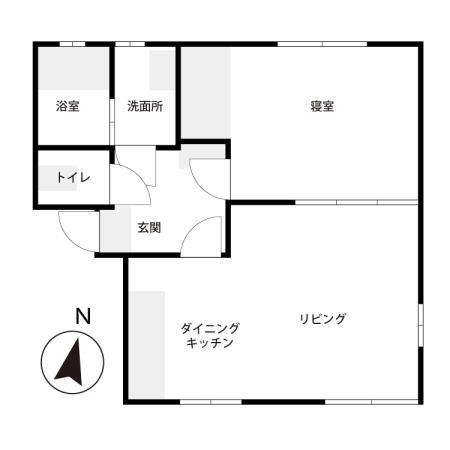 ハイツ中由C棟(1LDK/2階)の間取り写真