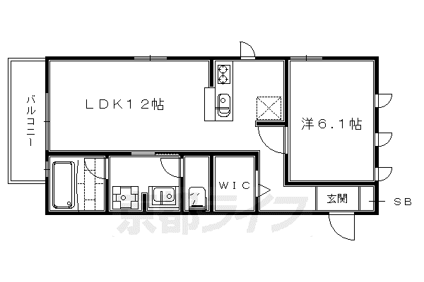 エスポワールヴィラ(1LDK/2階)の間取り写真