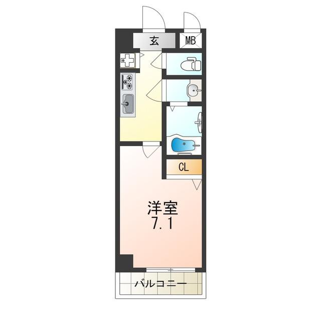 セゾンコート新大阪(1K/5階)の間取り写真