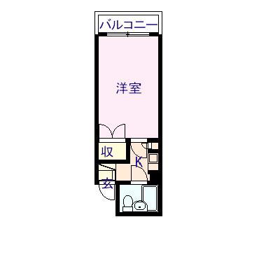 イチエイパークサイドハイツ(ワンルーム/2階)の間取り写真
