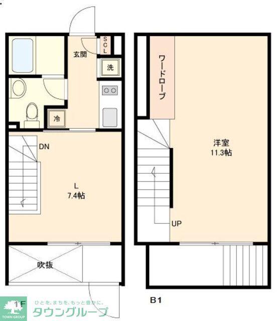 GRANPASEO新宿(1LDK/B1階)の間取り写真