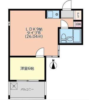 ユナイト山手サンピース(1LDK/3階)の間取り写真