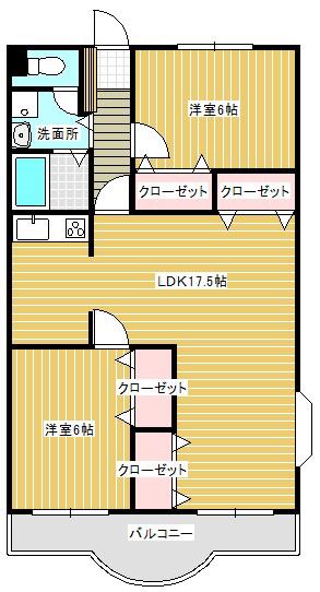 シャトーモンテーニュ大宮(2LDK/7階)の間取り写真