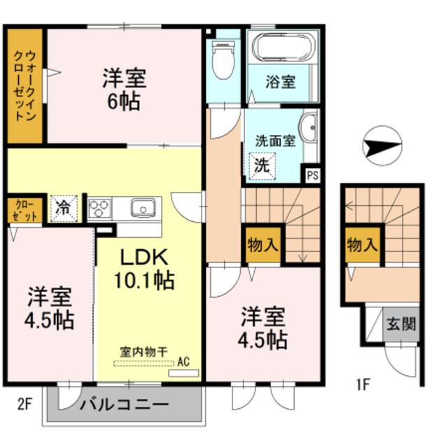 メゾンド・和(3LDK/2階)の間取り写真