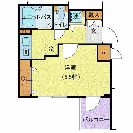 ヴォーガコルテ池上(1K/5階)の間取り写真