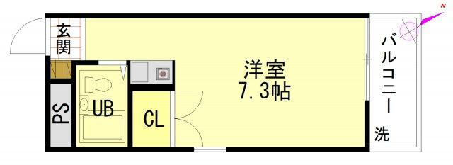 リーガルフォーラム(ワンルーム/2階)の間取り写真