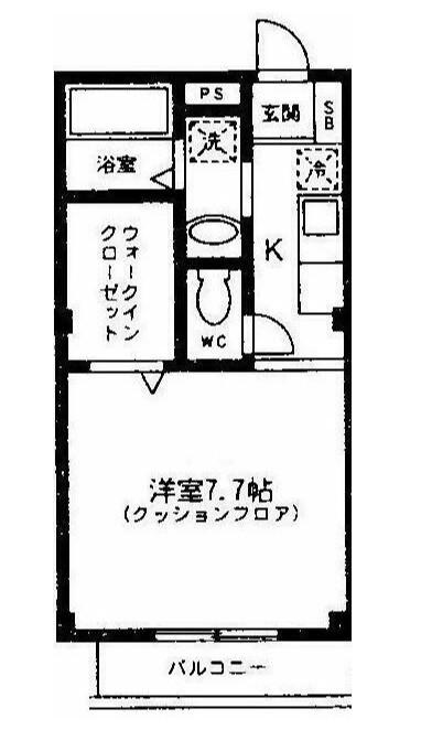 ＪＲ南武線 中野島駅 徒歩5分 3階建 築24年(1K/2階)の間取り写真