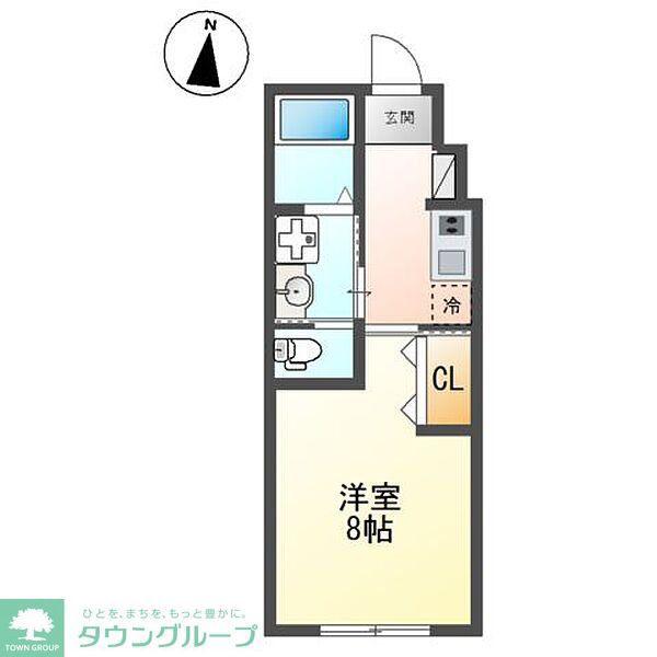 ドミール 本厚木(1K/2階)の間取り写真