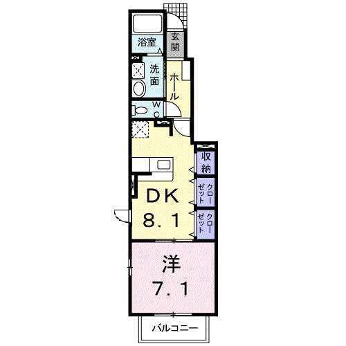 アルドール・K(1LDK/1階)の間取り写真