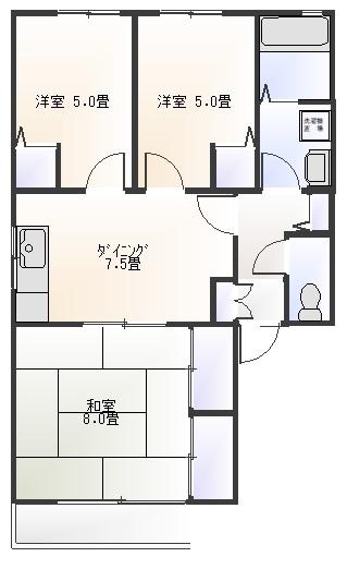 フレンドマハロ(3DK/1階)の間取り写真