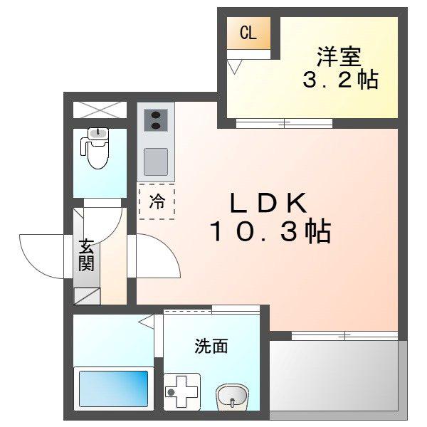 JACK URASATOIV(1LDK/2階)の間取り写真