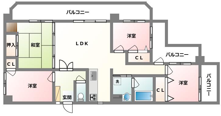ライオンズマンション古波蔵第4(4LDK/9階)の間取り写真
