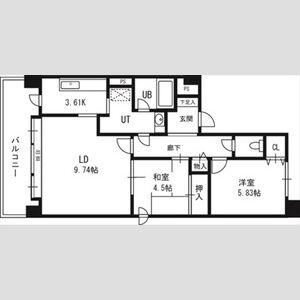 ソレイユ発寒(2LDK/1階)の間取り写真