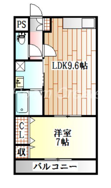 マリベール山城(1LDK/2階)の間取り写真