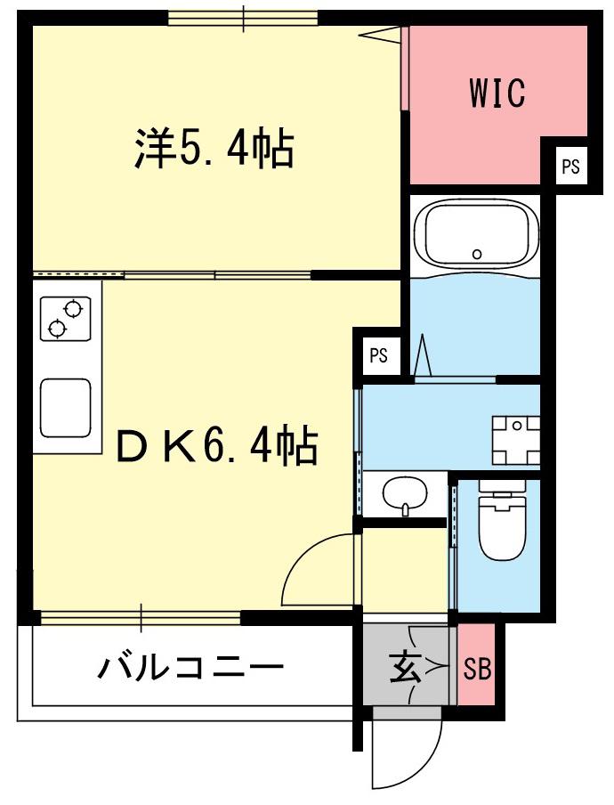 シャーメゾンかがや樹・M(1DK/1階)の間取り写真