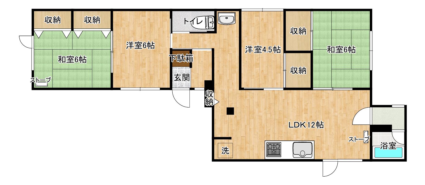 豊岡荘(4LDK/2階)の間取り写真