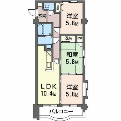 コンフォース(3LDK/4階)の間取り写真