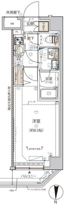 ARCOBALENO KINSHICHO(1K/3階)の間取り写真