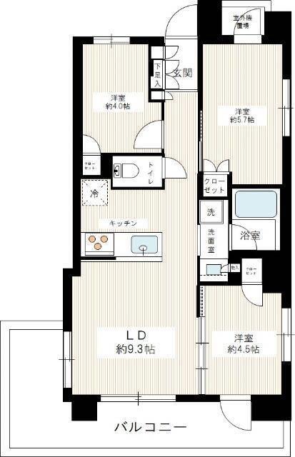 リコットハウス藤沢(2SLDK/3階)の間取り写真