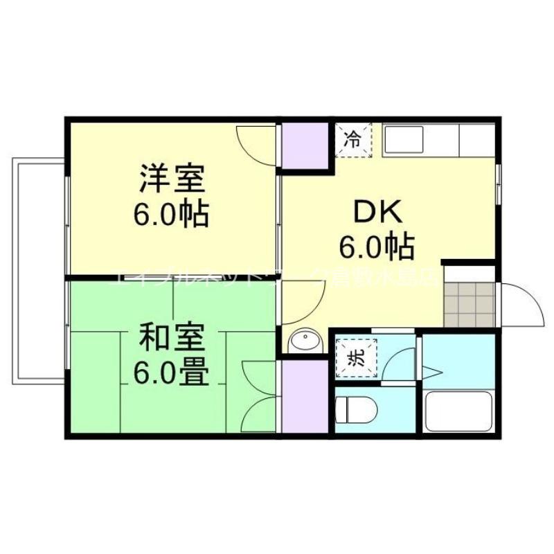ニューシティM(2DK/1階)の間取り写真