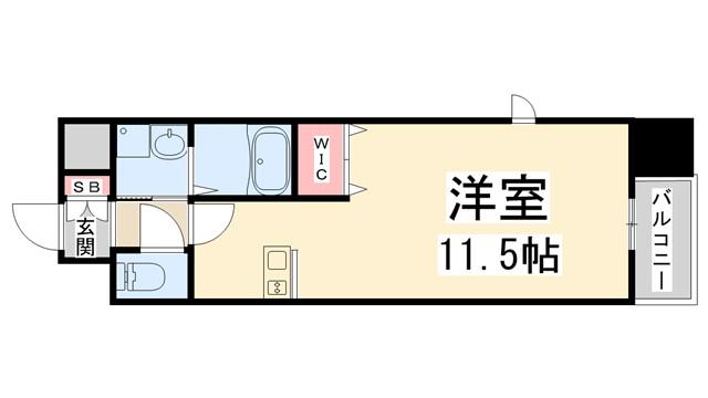ONLYONE川西壱番館(ワンルーム/9階)の間取り写真