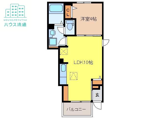 エレガンシア フォレスト(1LDK/1階)の間取り写真