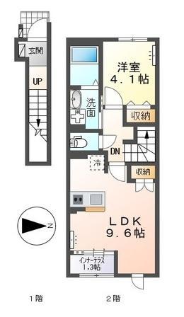 スターテラス南畝(1LDK/2階)の間取り写真
