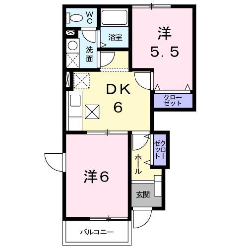 AMITY156(2DK/1階)の間取り写真