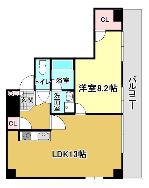 ODESSA北梅田(1LDK/7階)の間取り写真