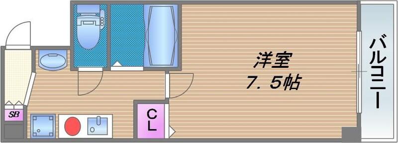 エイチ・ツーオー東小橋II(1K/6階)の間取り写真