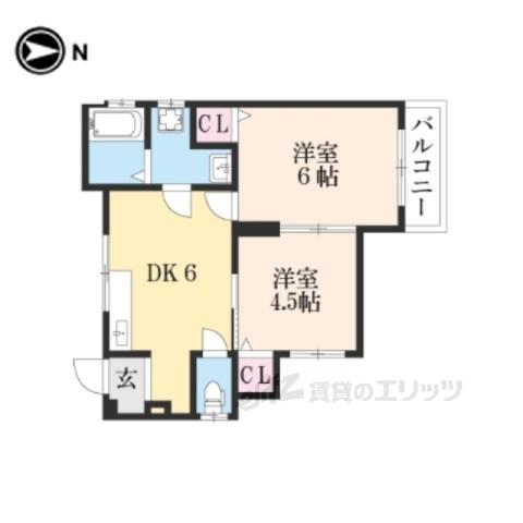原田マンション(2DK/3階)の間取り写真