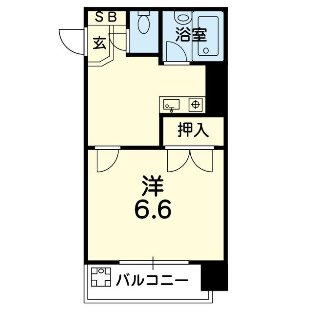 マーカス本荘(1K/4階)の間取り写真
