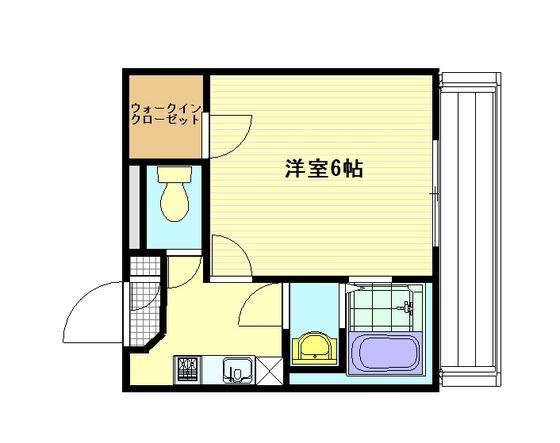 レオネクストラフェリア(1K/2階)の間取り写真