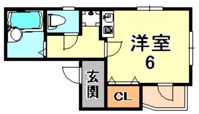 フルール西岡本(ワンルーム/3階)の間取り写真