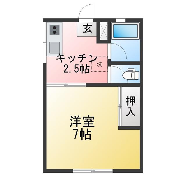 静和荘(1K/2階)の間取り写真