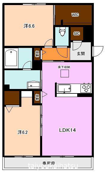 シャーメゾン ブロート(2LDK/3階)の間取り写真