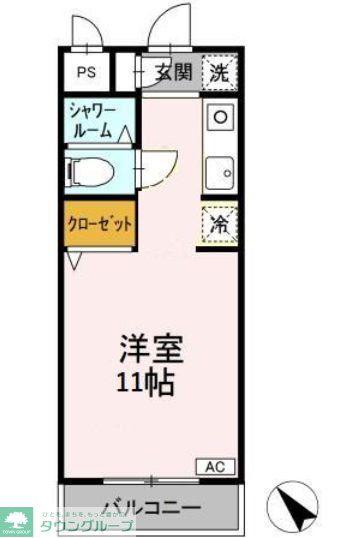 クリスタルハイツ相模台(ワンルーム/3階)の間取り写真