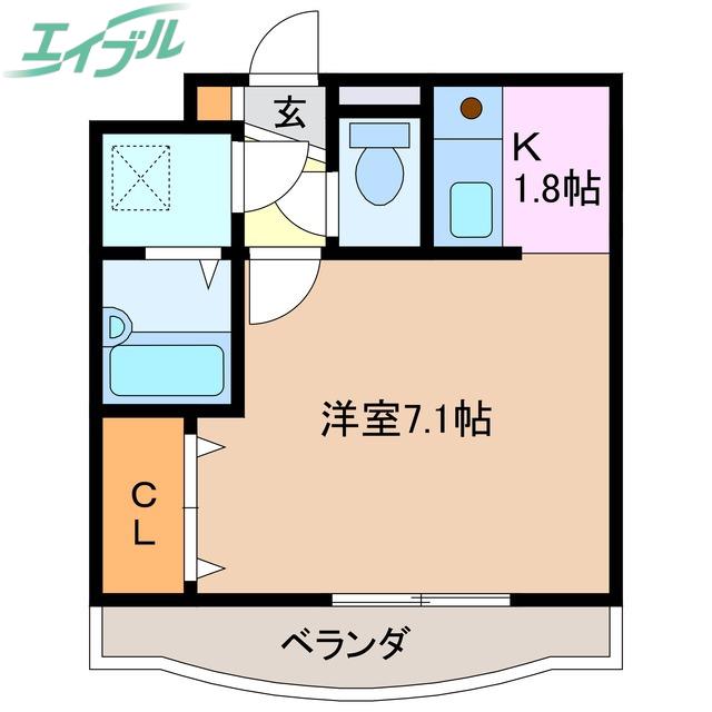 ユーミーマンション加藤A棟(1K/3階)の間取り写真