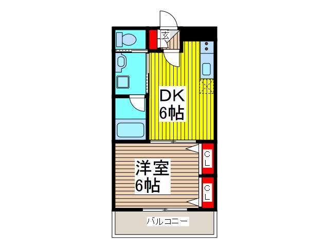 エルフラッツ(1DK/2階)の間取り写真