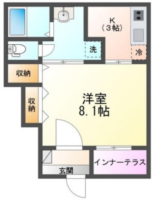 HALELEA・AOBA(1K/1階)の間取り写真