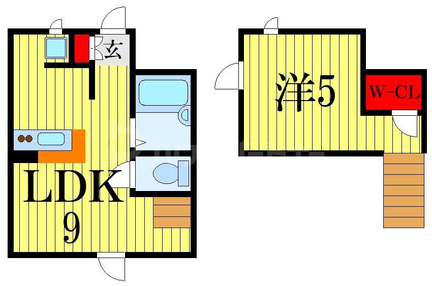 カーサハーツ(1LDK/1階)の間取り写真