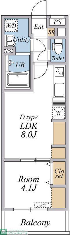リブリ・アウル(1LDK/1階)の間取り写真