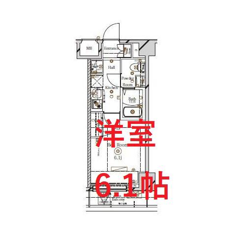 ラフィスタ川崎III(1K/3階)の間取り写真