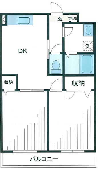 アゼリアA(2DK/3階)の間取り写真