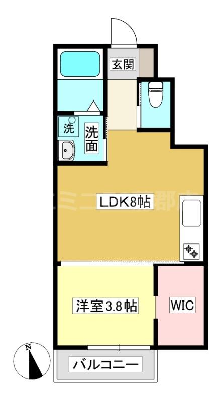 ガーデニア三谷(1LDK/1階)の間取り写真